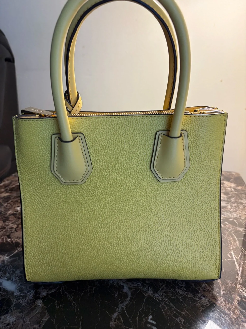 Michael Kors Yellow Leather Satchel with Gold Hardware